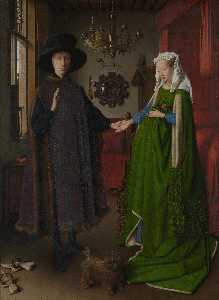 Jan Van Eyck - Portrait of Giovanni Arnolfini and his Wife - (buy paintings reproductions)