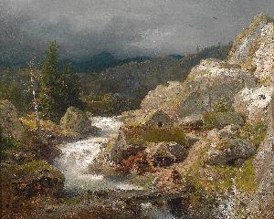 Andreas Achenbach - Mill on the mountain stream