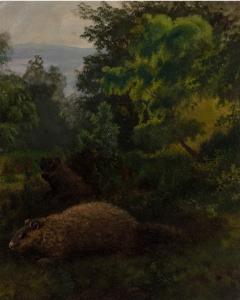 Albert Bierstadt - Two Woodchucks in Westphalian Forest