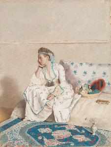 Jean Étienne Liotard - Portrait of the artist’s wife, Marie Fargues, in Turkish dress