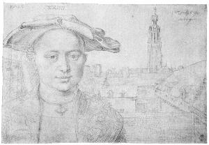 Albrecht Durer - Portrait of a twenty four men and a view of St. Michael in Antwerp