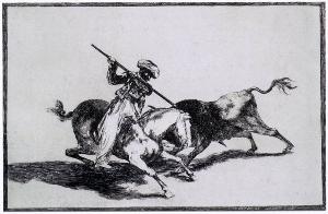 Francisco De Goya - The Morisco Gazul is the First to Fight Bulls with a Lance