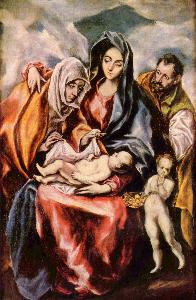 El Greco (Doménikos Theotokopoulos) - The Holy Family with St. Anne and the Young St. John the Baptist