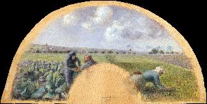 Camille Pissarro - Fan Mount: The Cabbage Gatherers