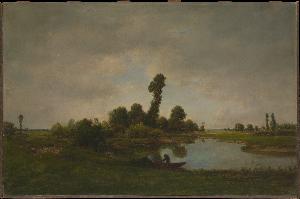 Théodore Rousseau (Pierre Etienne Théodore Rousseau) - A River Landscape