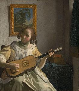 Johannes Vermeer - Youg woman playing a guitar