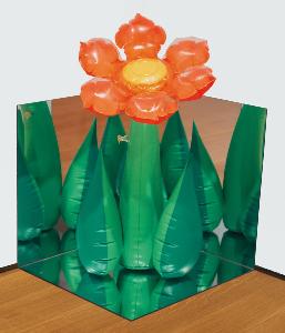 Jeff Koons - Inflatable Flower (Tall Orange) Corner