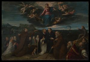 Ippolito Scarsella (Scarsellino) - The Virgin Adored by Saints
