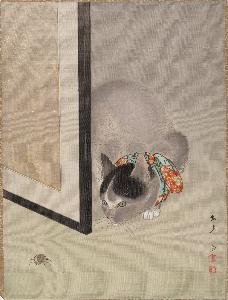 Oide Tōkō - Cat Watching a Spider