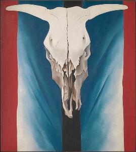 Georgia Totto O-keeffe - Cow-s Skull: Red, White, and Blue