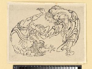 Katsushika Hokusai - Two Wrestlers