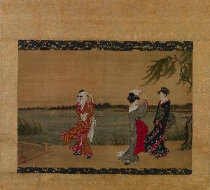 Torii Kiyonaga - Three Girls on a Riverbank