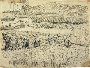 Vincent Van Gogh - Women Working in Wheat Field