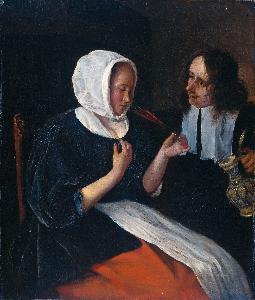 Jan Steen - A couple drinking, Jan Havicksz. Steen, 1660 - 1679
