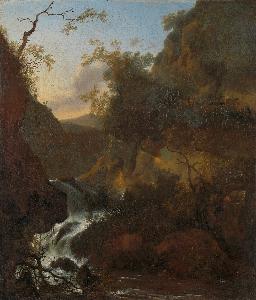 Adam Pynacker - A waterfall, Adam Pijnacker, 1649 - 1673