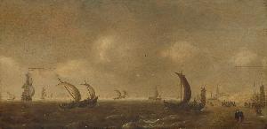 Willem Van Diest - Seascape off Scheveningen Beach, Willem van Diest, c. 1629