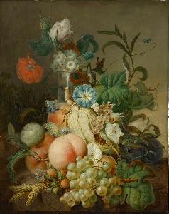Jan Evert Morel - Still Life with Flowers and Fruit, Jan Evert Morel (I), 1800 - 1808