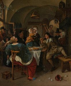 Jan Steen - Family scene, Jan Havicksz. Steen, 1660 - 1679