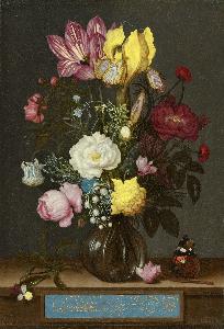 Dubois Ambroise (Ambrosius Bosschaert) - Bouquet of Flowers in a Glass Vase