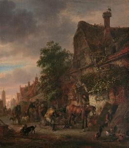 Isack Van Ostade - Workmen before an Inn