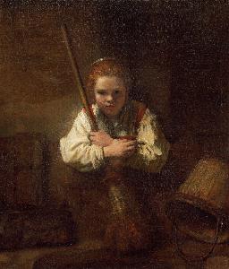 Johannes Vermeer - A Girl with a Broom