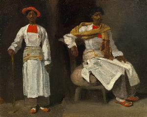 Eugène Delacroix - Two Studies of an Indian from Calcutta, Seated and Standing