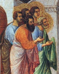 Duccio Di Buoninsegna - Appearance of Christ to the apostles (Fragment)