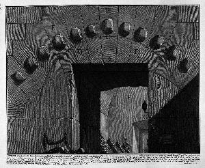 Giovanni Battista Piranesi - The Roman antiquities, t. 4, Plate XI. View of the underground foundation of the Mausoleum of Adrian`s helium.