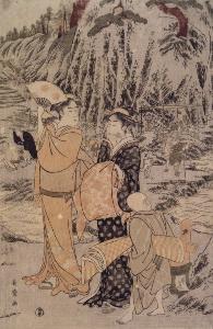 Kitagawa Utamaro - Along the Shore of Y-#232;noshim