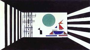 Wassily Kandinsky - Picture II, Gnomus. (Stage set for Mussorgsky-#39;s Pictures at an Exhibition in Friedrich Theater, Dessau)