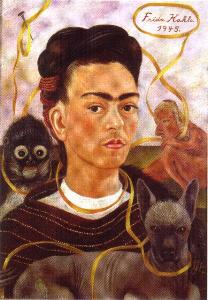 Frida Kahlo - Self Portrait with Small Monkey
