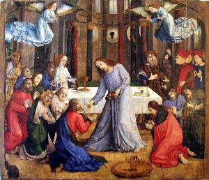 Justus Van Gent (Joos Van Wassenhove) - The Communion of the Apostles (Eucharist Altarpiece)