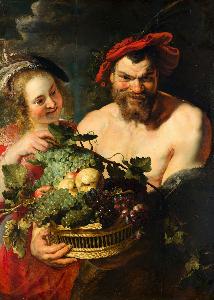 Sir Peter Paul Rubens - Nymph and Satyr