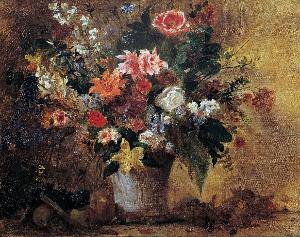 Eugène Delacroix - Still life with Flowers