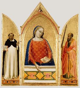 Bernardo Daddi - The Virgin Mary with Saints Thomas Aquinas and Paul
