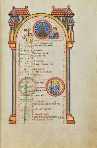 Danish Unknown Goldsmith - June Calendar Page with Junius Brutus (-) and Zodiacal Sign of Gemini