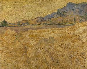 Vincent Van Gogh - Wheat field with reaper and sun