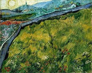 Vincent Van Gogh - Enclosed wheat field with rising sun
