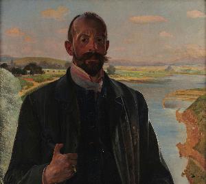 Jacek Malczewski - Self-portrait with the Vistula in the Background