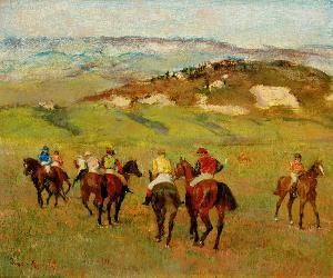 Edgar Degas - Jockeys on Horseback before Distant Hills