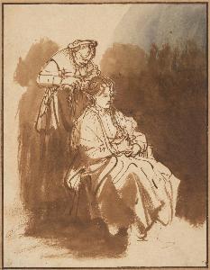 Rembrandt Harmenszoon Van Rijn - A Young Woman Having Her Hair Braided, c. 1635