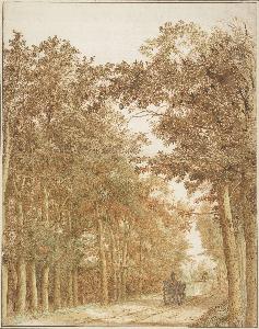 Cornelis Hendrickszoon Vroom - Forest Road with Two Horse-Drawn Carts, c. 1638-1642