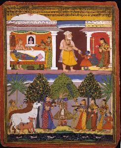 Manohar - Scenes from the Childhood Krishna, from a Sur Sagar Manuscript