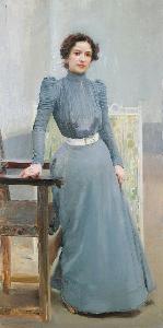 Joaquin Sorolla Y Bastida - Clotilde in a grey dress