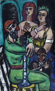 Max Beckmann - Clown with Women and Young Clown