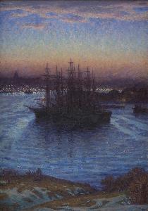 Eugen Von Savoy - Ships at Anchor. Winter