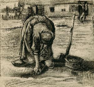 Vincent Van Gogh - Peasant Woman Planting Potatoes