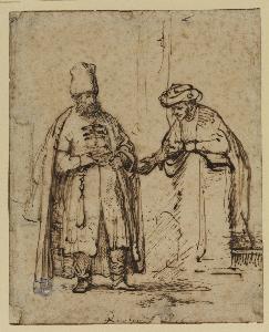 Rembrandt Van Rijn - Two Men in Discussion