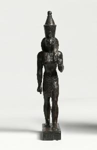 Danish Unknown Goldsmith - Statuette of Horus, divine representation of the Pharaoh, wearing the double crown, symbolizing his rule over Upper and Lower Egypt