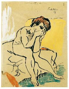 Hermann Max Pechstein - Sitting Female Nude
